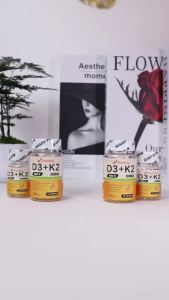 Daitea D3+K2 Vitamin Dietary Supplement Promotes Joint healthSupport Heart Health -Overall Health 30 60 120 Capsules
