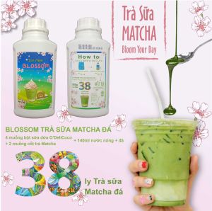 Trà Xanh Matcha IceMee Blossom - Syrup Matcha Green Tea Ice-Mee 360 Blossom Dùng làm Trà sữa bánh muffin cupcake hay bánh bông lan Chai 500 Gram