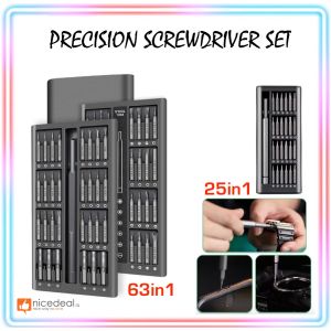 Nicedeal 25 in 1/63 in 1 Screwdriver Bit Magnetic Precision Multifunctional Opening Repair Tool Set