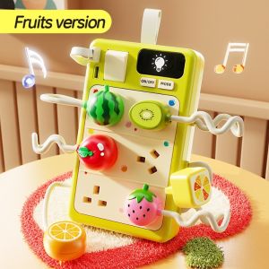 DOOUR Lấy cảm hứng từ phương pháp Montessori Bảng đồ chơi cảm giác Mô phỏng Ánh sáng  Âm thanh Đồ chơi cắm ổ điện  An toàn cho trẻ em Đồ chơi bảng bận rộn Chơi tại nhà