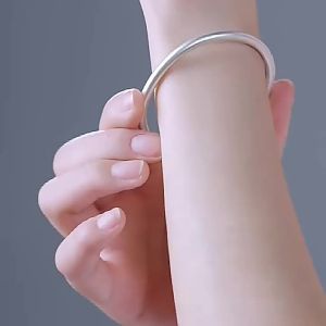 Traditional Pure Silver Bracelet Plain Circle Smooth Surface 999 Silver Bracelet Heritage Couple Hot Sale Direct Sales Dropshipping