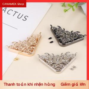 CS Túi kim loại góc bảo vệ với 2 ốc vít Túi xách Clip cạnh rỗng cố định trang trí khóa tự làm phụ kiện phần cứng