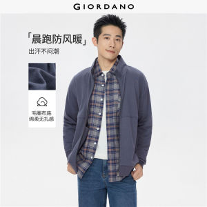 Giordano Beau Monde Men Stand collar seam detail sweat jacket Free Shipping 13075791