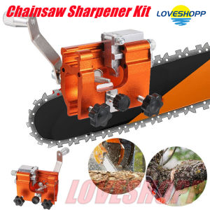 New Upgrade Chainsaw Sharpener Portable Chainsaw Sharpening Jig Kit Hand-Cranked Chainsaw Chain Sharpening Tool Set with with Burr Grinding Stone Make Sharpen Faster