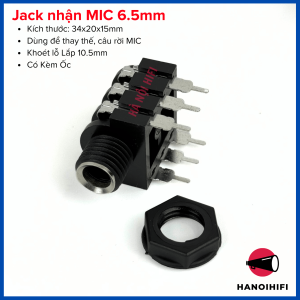 jack cắm micro rời ổ 6.5mm cắm micro 4 chân đầu cắm MONO kèm ốc vặn từ HÀ NỘI HIFI