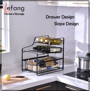 Lefang 3 Tier Sliding Cabinet Basket Pull Out Organizer Drawer Ideal Countertop Pantry Under The Sink Desktop Storage