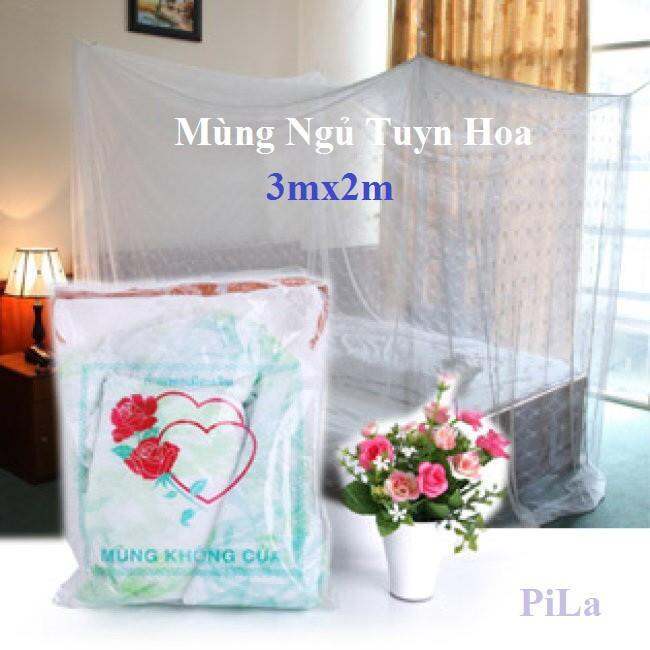 ✧♘⊙ Mùng Ngủ Tuyn Thái In Hoa Đặc Biệt Kích Thước 3M4M