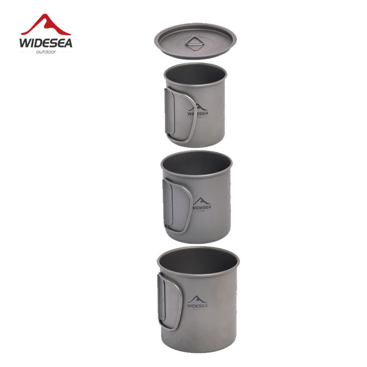 Widesea Camping Mug Titanium Cup Set Outdoor Tableware Tourist Picnic