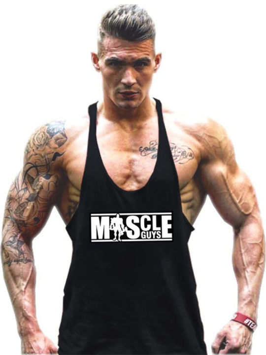 Muscle Guys Brand Thin straps fitness stringer mens gyms tank tops