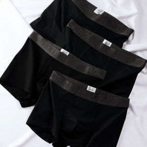 💗🙋‍♀️💗男士内裤男生纯/棉平角底裤衩头全/棉100%纯色黑色运动无菌短裤透