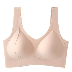 Womens thin bra antisagging fixed cup nonmarking large breasts show bras