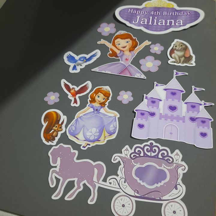 Paper Pocket. Ph Sofia The First Cake Topper and Customized Banner ...