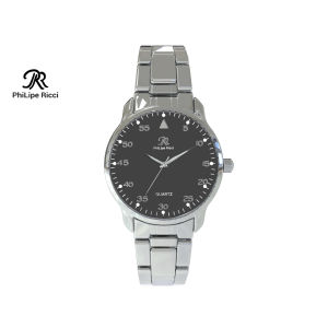 PhiLipe Ricci Jam Tangan Pria Rantai Besi Analog Black Series BLCK20 Free BOX