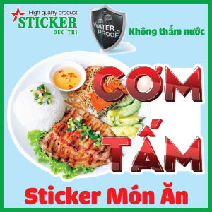 🔥🔥🔥 Miếng Dán Hình CƠM TẤM dùng Trang Trí QuánTủ kính Xe bán hàng...