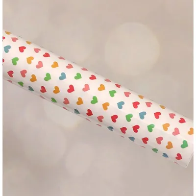 (5pcs) Glossy coated paper red polka dot striped peach heart Bright film wrapping paper