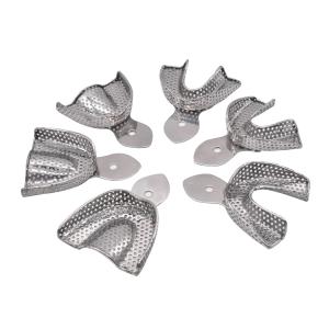 6Pcs/set Dental Stainless Steel Impression Trays Autoclavable Oral Care Tools S/M/L Sizes Dentist Clinic Instruments