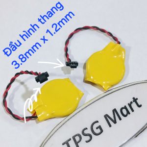 Pin 3V Pin Cmos 2032 CR2032 - 3V / Chân cắm: 3.8mm x 1.2mm (Đầu 2 lổ dạng hình thang)