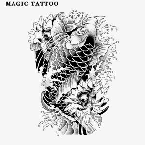 SAI MAGIC TATTOO 477 Lasts To 2 Weeks Tattoo Sticker Waterproof Long Lasting Temporary Fake Tattoo 18CM×11CM