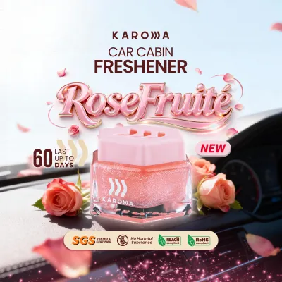 Karoma Premium Car Perfume & Air Freshener | Peach Rose Business Class Cabin Japanese Zen Premium Spa Fragrance Scent | Long-Lasting Up to 60 Days | Car Interior Accessories