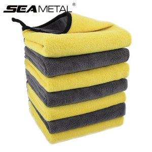 1Pcs Microfiber Cleaning Towel Micro Fiber Wash Towels for Car Double Layer Extra Soft Cleaning Drying Cloth Car Wash Accessories