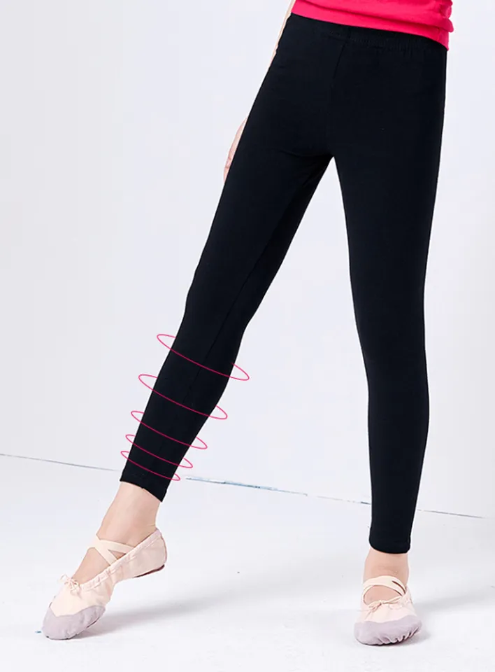 TiaoBug Kids Cotton Black High Waist Stretchy Knee Length Pants Leggings  Girls Ballet Dancewear Sports Fitness Gymnastics Shorts - AliExpress