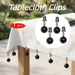 CNIEV5 4 pcs Gravity Ball Curtain Weight Ball with Clip Windproof Curtain Weights Ball Weight Bearing Rustproof Table Cloth Weights Outdoor Use