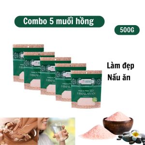 Combo5 - Muối hồng Himalaya Himas 500g - dạng nhuyễn - sử dụng ăn- uống - làm đẹp- ngâm chân-Oa shop Hi