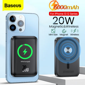 Baseus Pin sạc dự phòng 20W 6000mAh/10000mAh Power Bank Magnetic Wireless Charger Powerbank For iPhone 12 13 14 Pro Max Mini Portable External Battery Poverbank