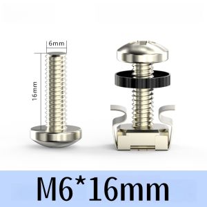 30bộ Giá Gắn Đai Ốc Ốc Vít Vòng Đệm Ốc Gai Gắn Trên Kệ M6 X 16mm Vít Và Đinh Rửa Dành Cho Tủ Máy Chủ Gắn Trên Kệ