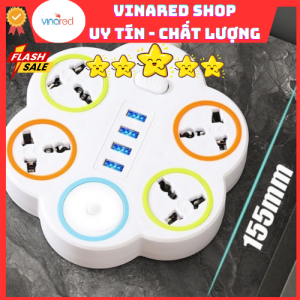 Ổ điện 4 ổ cắm 4 usb dây 12m - hình Bông Hoa Mã NV200A