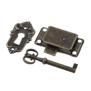 Decorative Furniture Locks Antique Iron Drawer Locks with for Key Wooden Box for Latch Vintage Furniture Hardwar