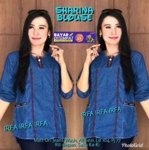Sharina Top - Blouse Wanita - Baju Atasan Jeans Wanita Terbaru