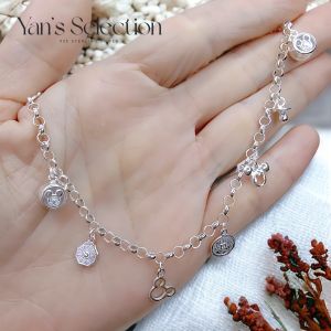 Yans Selection Silver Charm Bracelet with Cutie Design for Kids & Adults
