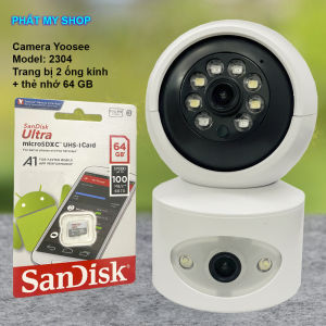 Camera Yoosee 2 MẮT XEM 2 MÀN HÌNH cùng lúc 12Mpx xoay 360 độ xem đêm có màu hỗ trợ đàm thoại 2 chiều