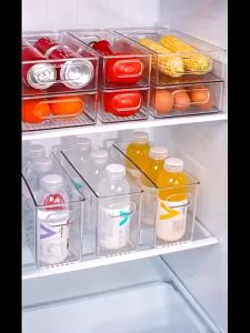Acrylic Makeup Organizers Food Storage Box Transparent Refrigerator Organizer COD