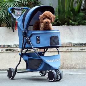 Small Medium High LandscapeStroller One Click Fold Dog Walking Cart Breathable Tricycle