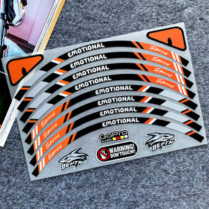 8PCS 10in 12in 13in 14 in 21in Universal Motorcycle Wheel Tire Stickers Reflective Rim Tape Motorbike Bicycle Decals (for one wheel)