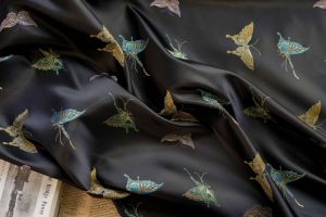 Textured Brocade Hanfu Qipao Butterfly Yarn-Dyed Fabric for Chinese-Style Wristlet Jacquard Textiles