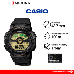 Jam Tangan Pria Casio General AE-1100W-1B Black Resin Band