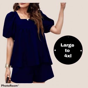 PLUS SIZE TERNO JASMINE BLOUSE & SHORTS CAN FIT  3xl
