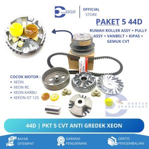 44D (PAKET 5 CVT) RUMAH ROLLER ASSY + PULLY ASSY + VANBELT + KIPAS + BONUS GEMUK / XEON RC GT KARBU