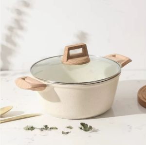 CAROTE Same Style Cosy Granite Non Stick Casserole Pot Large Capacity Soup Pot with Lid 24cm 28cm Compatible With Induction
