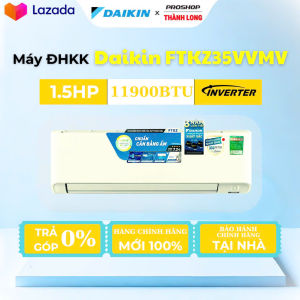 TRẢ GÓP 0 PHẦN TRĂM LẮP ĐẶT TẠI KV TỈNH BÌNH THUẬN Máy lạnh Daikin Inverter 1.5HP FTKZ35VVMV dòng CAO CẤP GAS R32 BẢO HÀNH 1 NĂM LINH KIỆN 5 NĂM MÁY NÉN