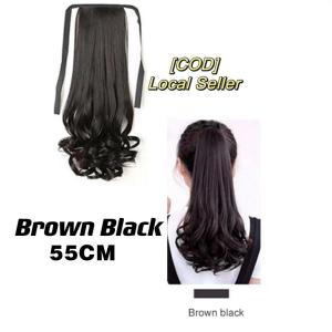 65CM Tóc dài xoăn/tóc thẳng tóc giả nối dài  Tóc giả buộc đuôi ngựa Tóc nối Phần mở rộng tóc giả dây rút Màu sắc khác nhau có sẵ  Sợi tổng hợp chịu nhiệt Dễ mặc và dễ chăm sóc Đẹp và mịn màng tự nhiên