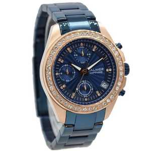 Jam tangan Wanita Balmer 7962 Tali rantai chronograp tanggal aktif original