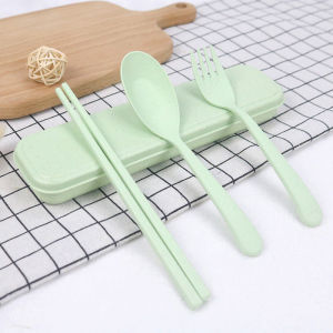 [HCM] Bộ Đũa Thìa Dĩa Làm Từ Thân Lúa Mạch