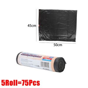 75pcs Large Size Thickened Trash Bag / Environmental Disposable Plastic Garbage Bags / Tear-Off Drawstring Trash Can Liners / for Home Kitchen Restaurant