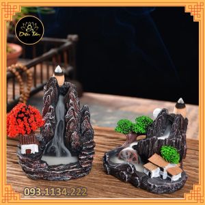 Thác khói trầm hương xông trầm hương nụ trầm hương trầm hương khói ngược thác khói non bộ tiểu cảnh trang trí tặng 5 nụ trầm khói ngược cao cấp