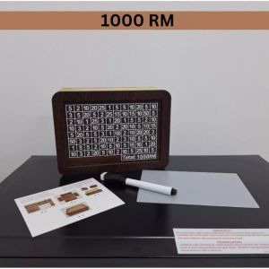 Wood Money Box Handmade Reusable Piggy Bank 1000-10000 RM Wooden Coin Tray Storage with Saving Money Goals Tabung Duit Money Bank