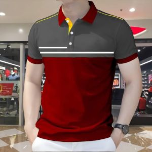 2025 Summer Fashion Polo Shirts For Mens Striped Print T-Shirt Business Casual Polo Shirt Mens Working Polo Tops Tees Polo